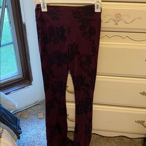 Maroon floral pants
